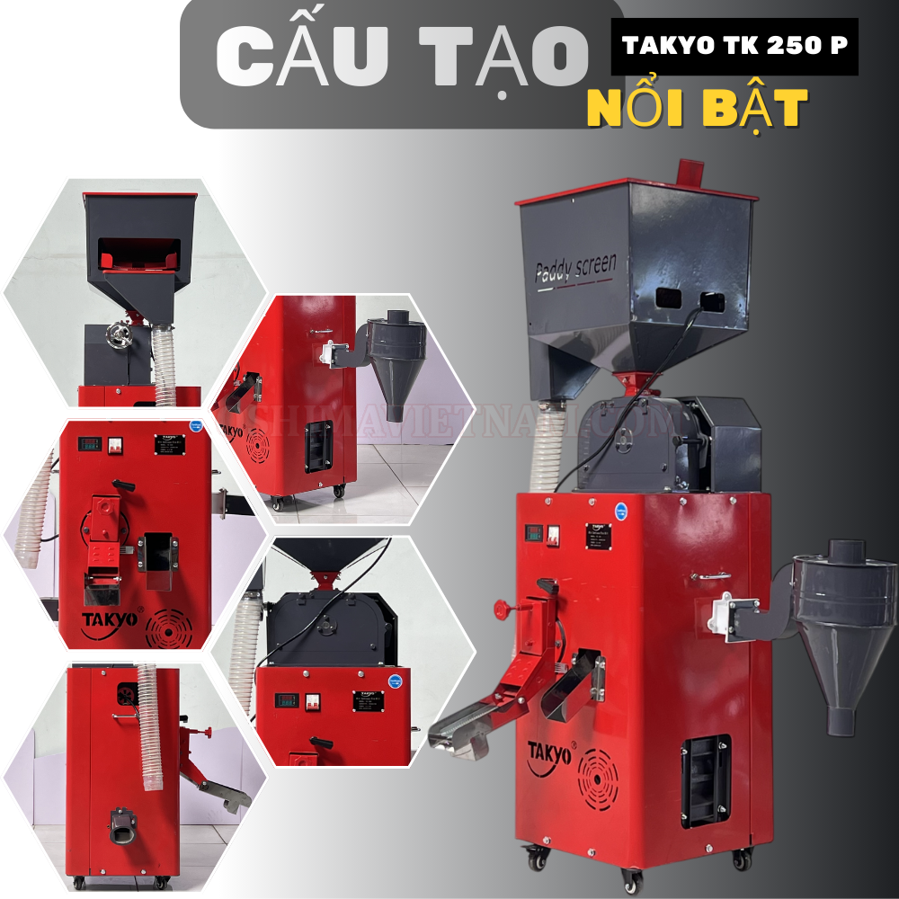 Cấu tạo chi tiết của máy xát gạo Takyo TK 250 P
