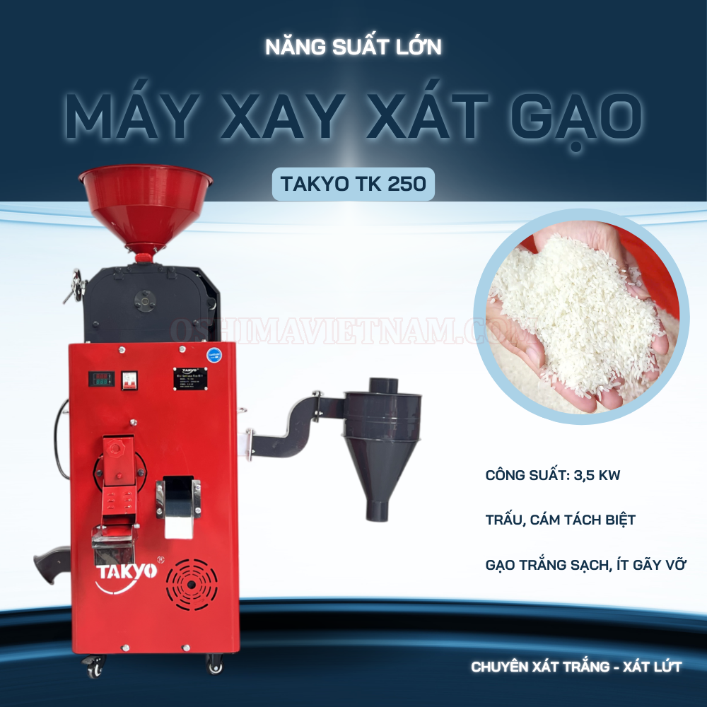 Máy xay xát gạo Takyo TK 250 chính hãng