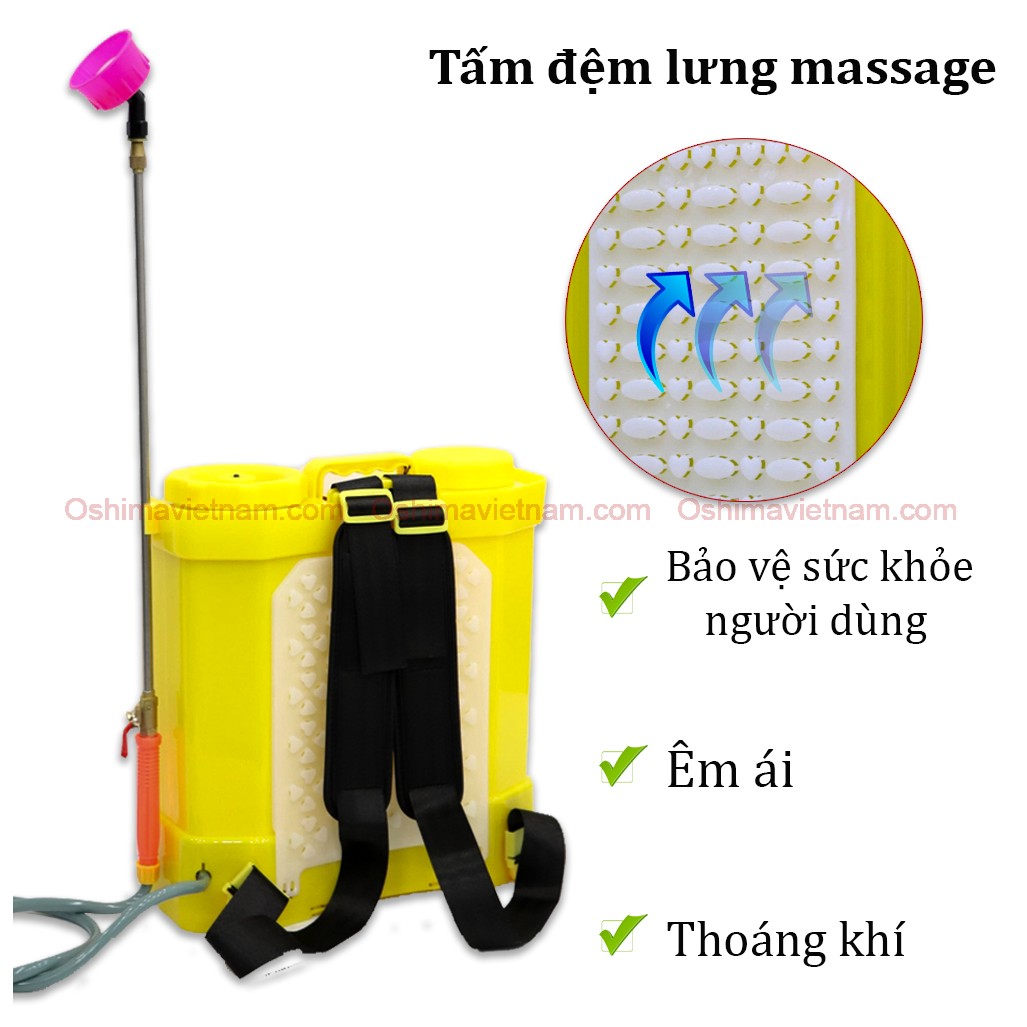 Đệm lưng thoáng khí, êm ái của bình xịt điện con ong vàng COV 16D