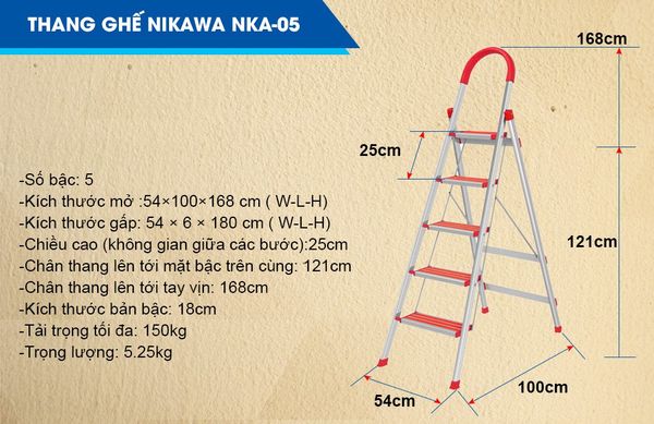 Thông số KT Thang ghế Nikawa NKA-05