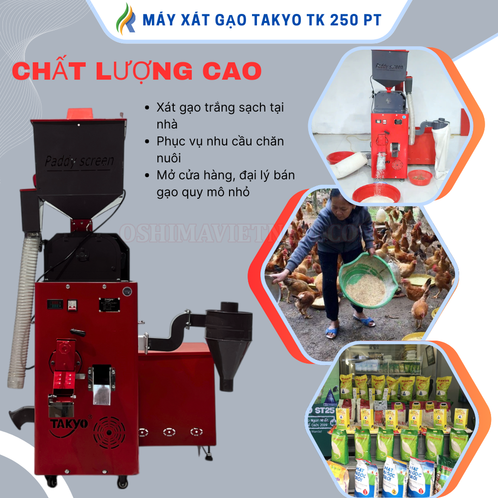Ứng dụng thực tế của máy xát gạo gia đình Takyo TK 250 PT
