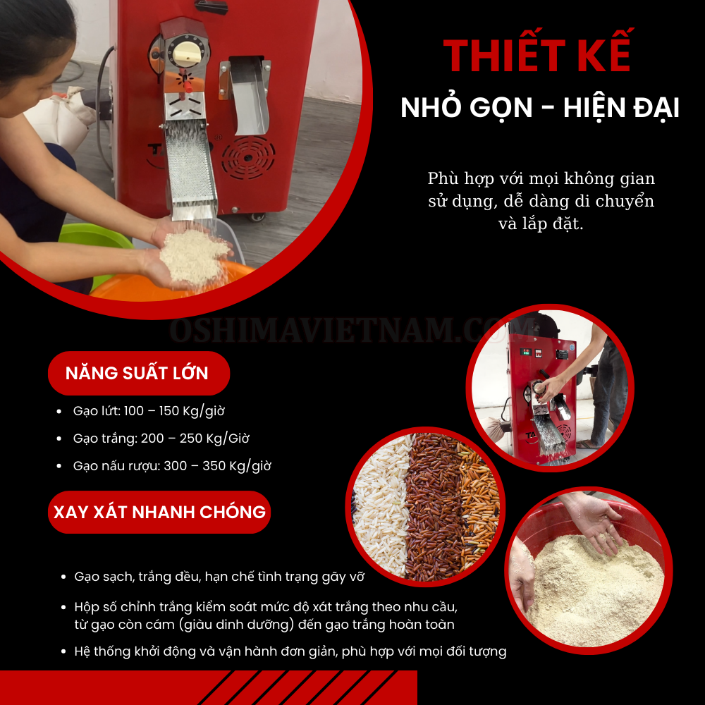 Ưu điểm của máy xát lúa gạo Takyo TK 250 C