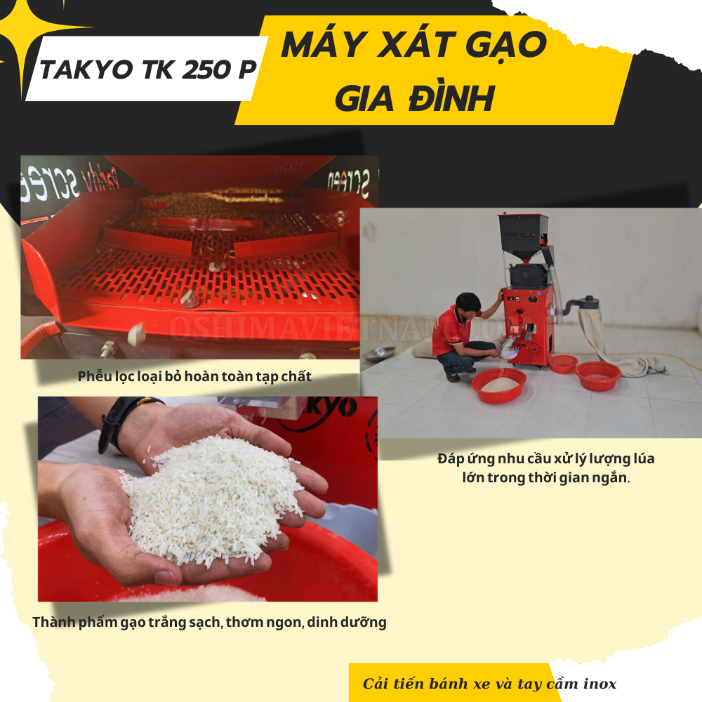 Ưu điểm của máy xát gạo Takyo TK 250 P