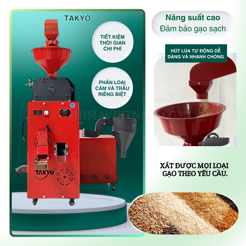 Ưu điểm nổi trội của máy xát gạo Takyo TK 250 T