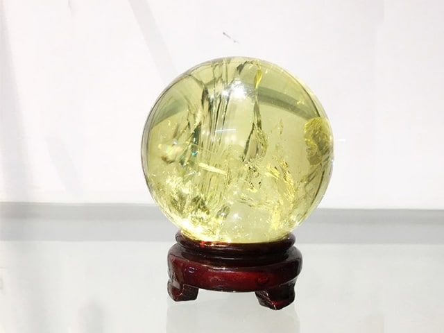 Bi cầu đá thach anh vàng citrine