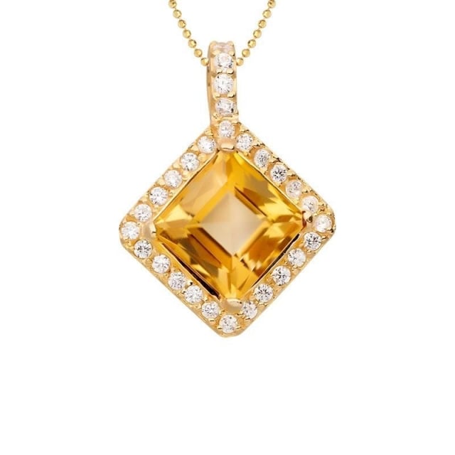 Dây chuyền đá thach anh vàng citrine