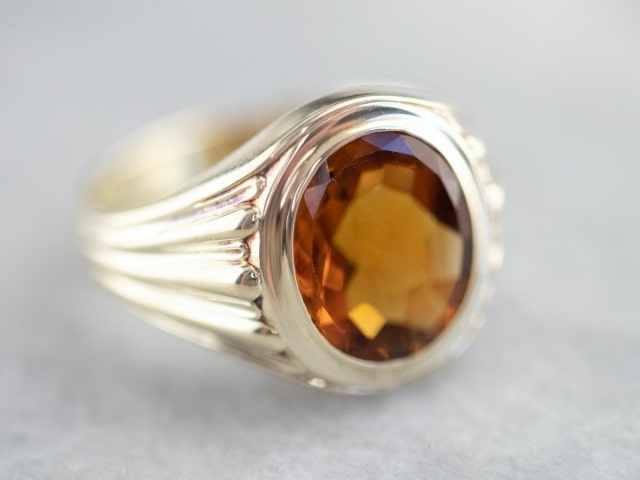 Nhẫn đá thach anh vàng citrine