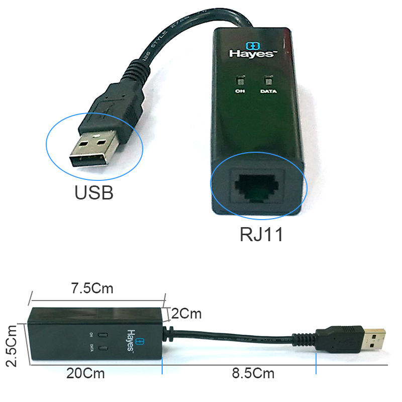 usb fax modem hayes 56kb