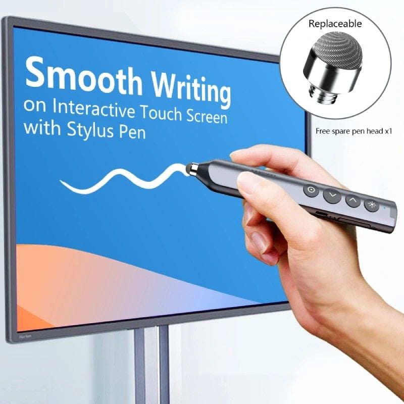 Bút trình chiếu Bluetooth dùng cho màn hình tương tác, LED Norwii N10S Pro laser màu xanh