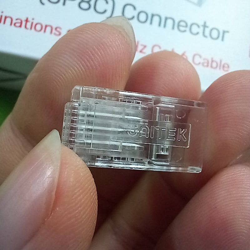 Hạt mạng, đầu bấm mạng RJ45 CAT6 UTP Unitek  Y-OT19TP ( hộp 100 hạt )