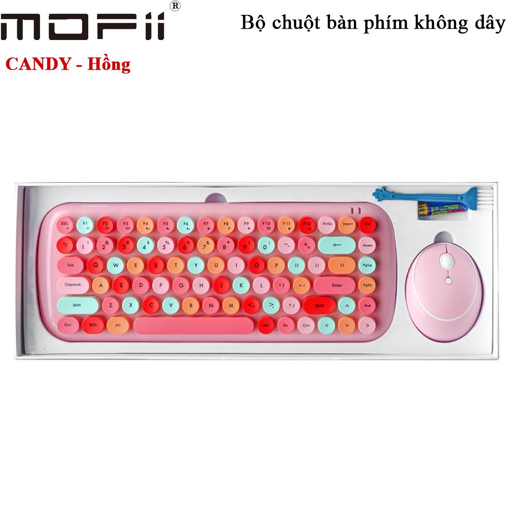 Bộ bàn phím chuột không dây nhiều màu chính hãng Mofii CANDY