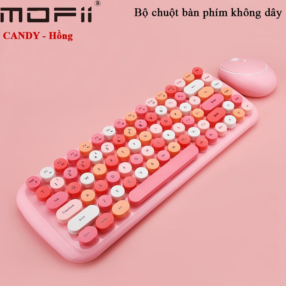 Bộ bàn phím chuột không dây nhiều màu chính hãng Mofii CANDY