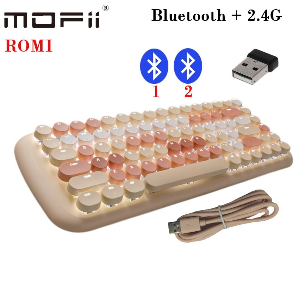 Bàn Phím Cơ Không Dây Có Bluetooth Hãng Mofii Nhiều Màu Dễ Thương Có Đèn Nền - ROMI
