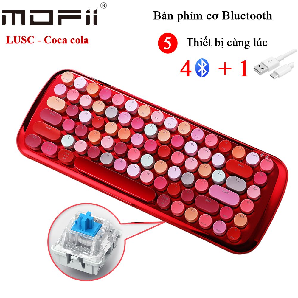Bàn phím cơ bluetooth không dây phối nhiều màu LUSC Coca cola chính hãng Mofii