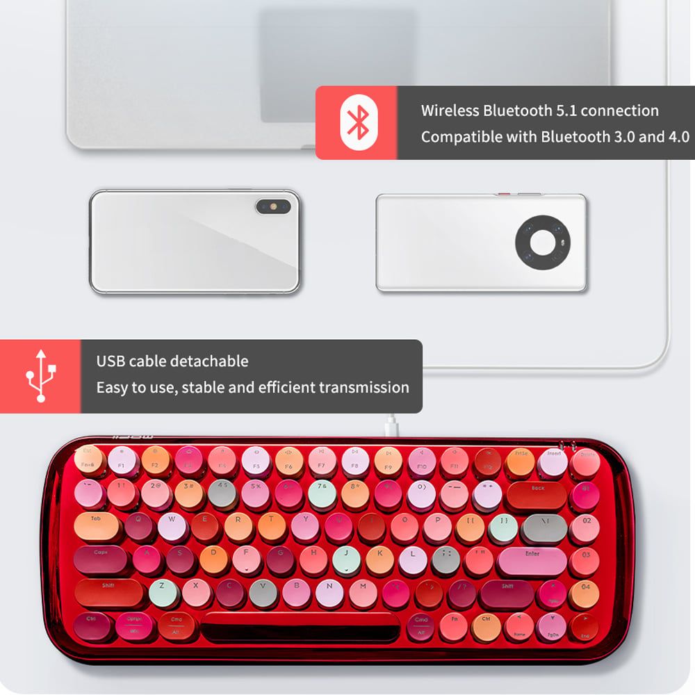 Bàn phím cơ bluetooth không dây phối nhiều màu LUSC Coca cola chính hãng Mofii
