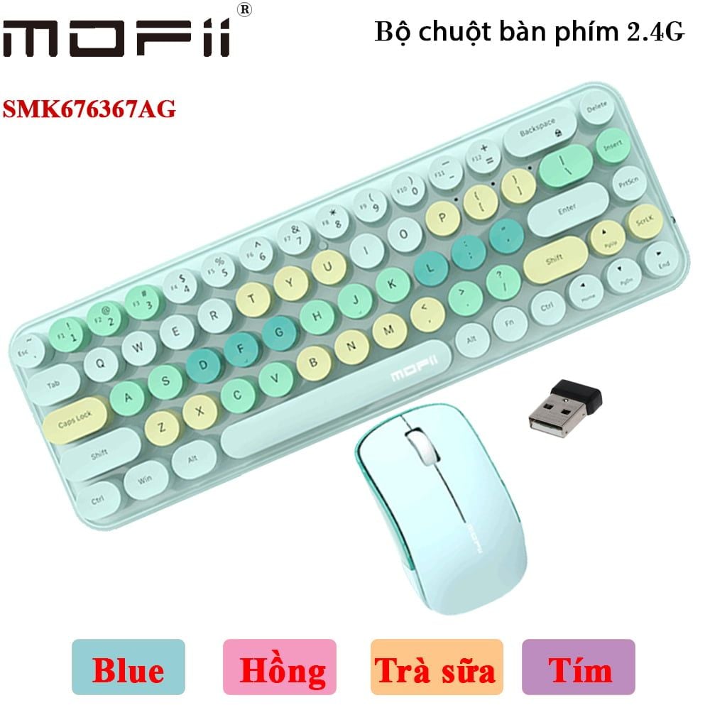 Giới thiệu bàn phím chuột không dây mofii phối nhiều màu SMK676367AG