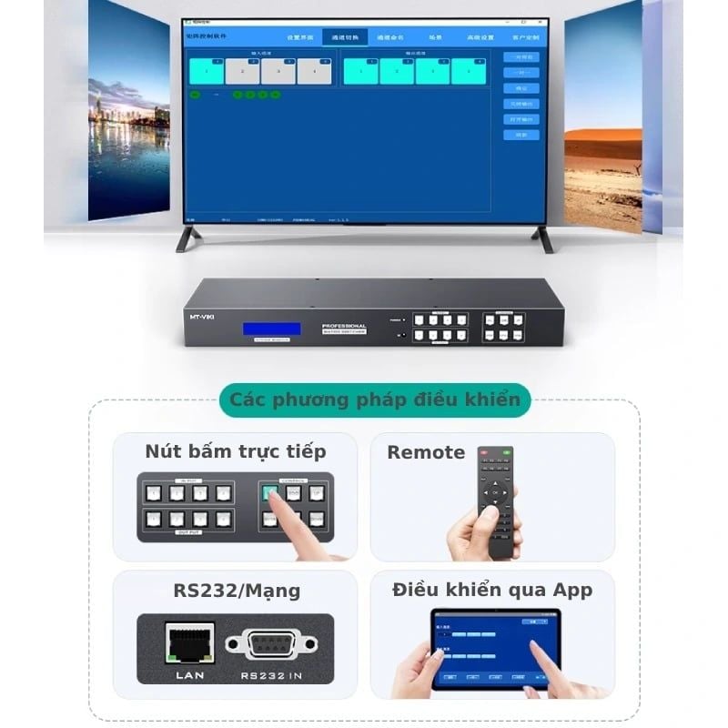 Bộ chia màn hình ma trận 4x4 hỡ trợ Multi View MT-Viki MT-HD44LH