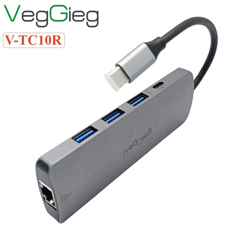 Bộ chuyển hub USB Type C 10 trong 1 Veggieg V-TC10R