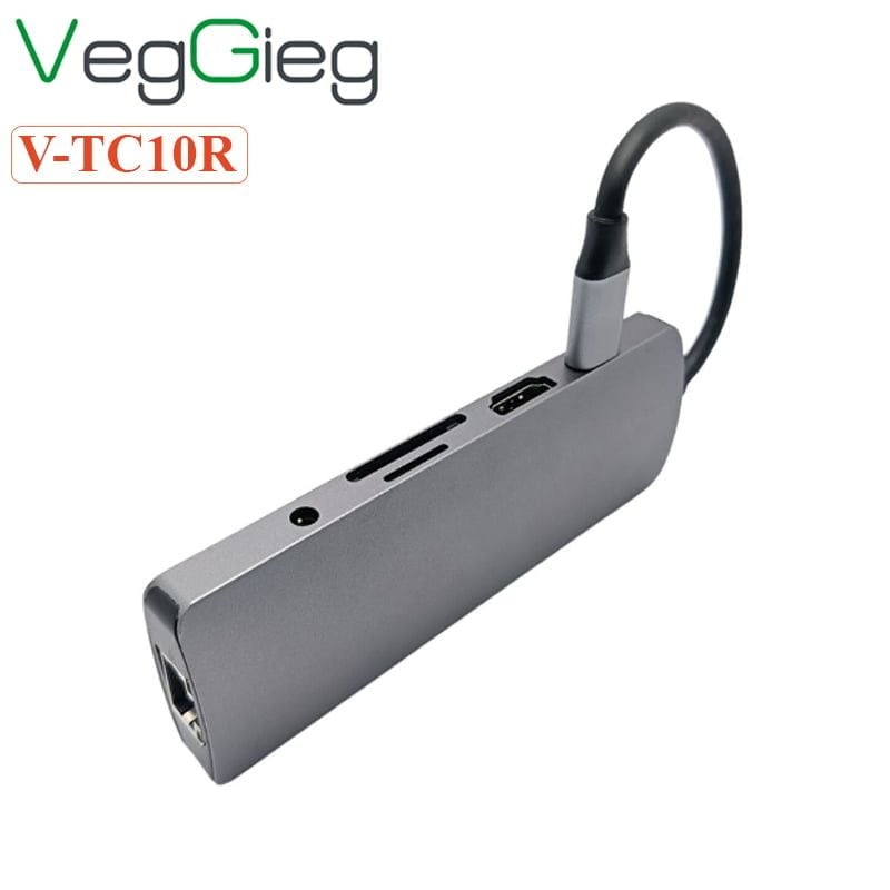 Bộ chuyển hub USB Type C 10 trong 1 Veggieg V-TC10R