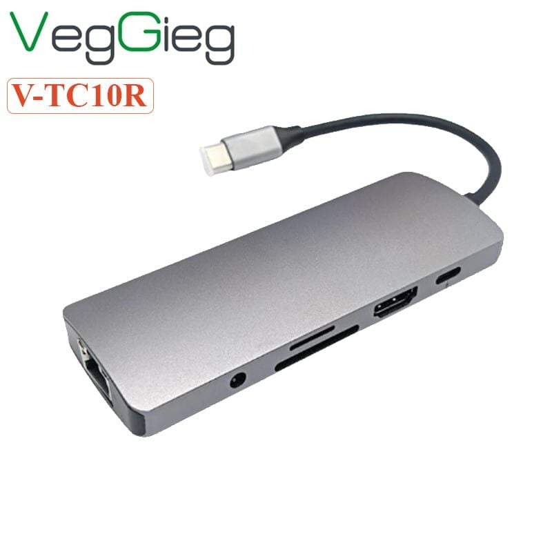 Bộ chuyển hub USB Type C 10 trong 1 Veggieg V-TC10R