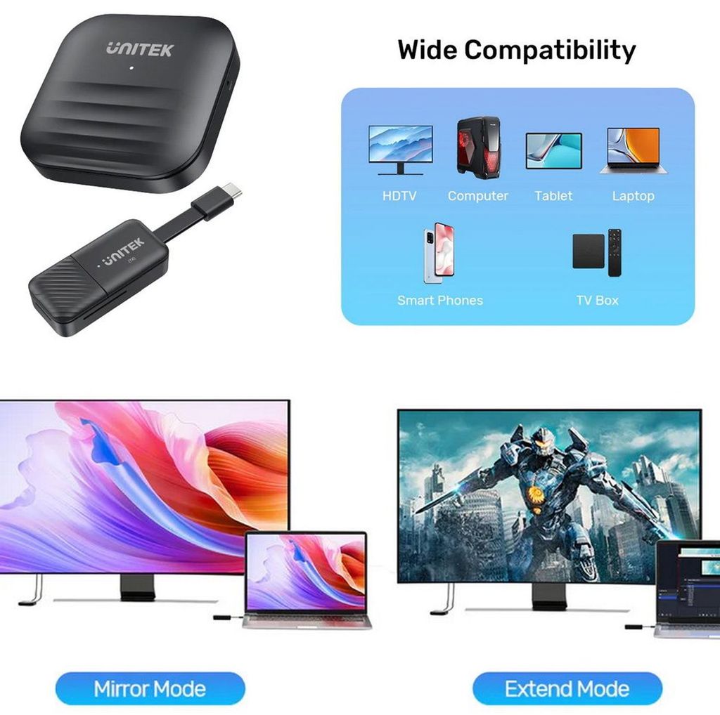 Bộ chuyển USB Type C ra HDMI không dây Unitek V1184A01 50M
