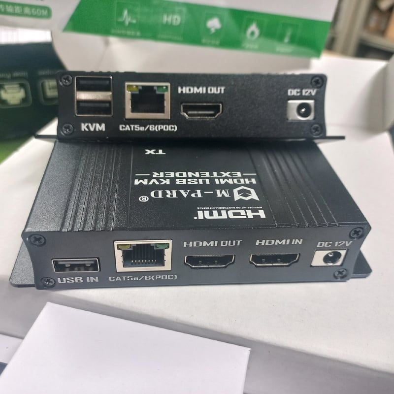 Bộ kéo dài HDMI và USB phím chuột qua cáp mạng RJ45 chính hãng M-Pard MD131 - 60 Mét