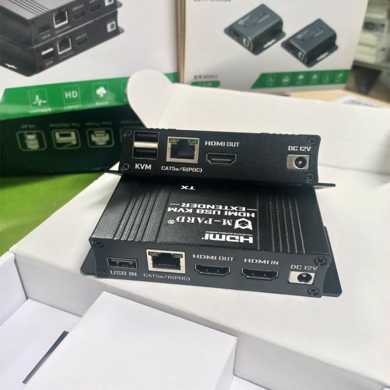 Bộ kéo dài HDMI và USB phím chuột qua cáp mạng RJ45 chính hãng M-Pard MD131 - 60 Mét
