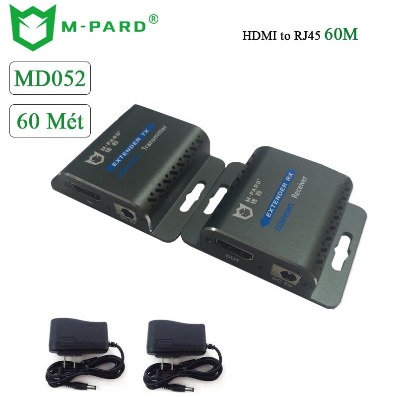 Bộ kéo dài HDMI qua cáp mạng RJ45 chính hãng M-Pard MD052 - 60 Mét