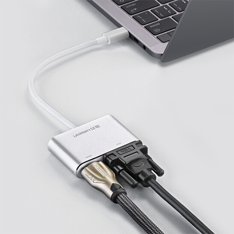 Cap chuyen usb-c sang hdmi và vga ugreen 50317