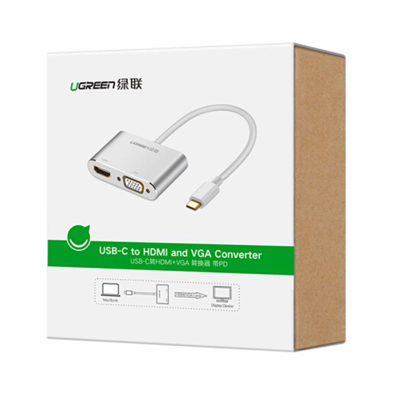 Cap chuyen usb-c sang hdmi và vga ugreen 50317