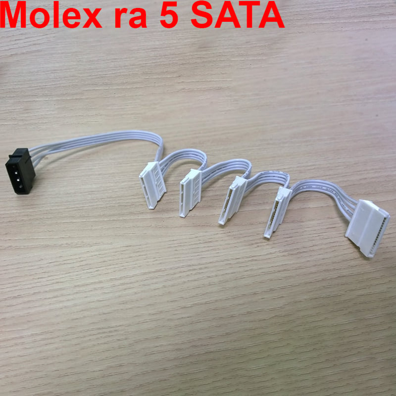 Cáp chia nguon IDE ATA Molex 4 pin ra 5 SATA