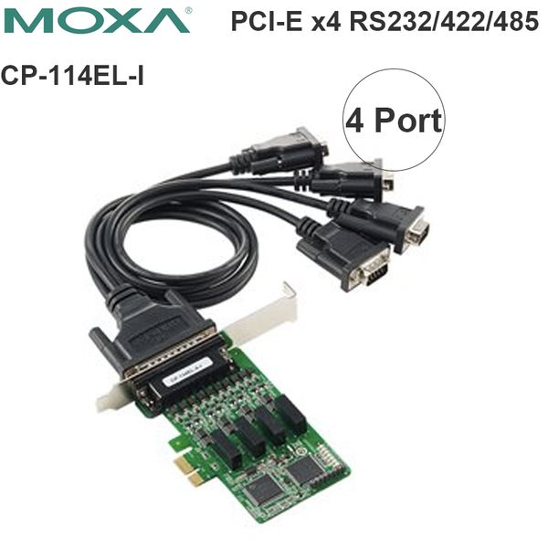 pcie card to 4 rs232/422/485 moxa cp114el-i