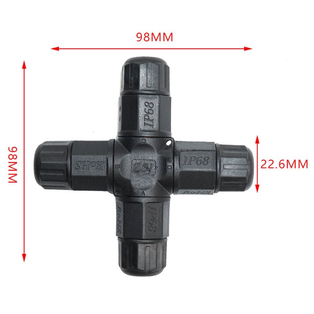 Đầu chia điện chống nước 1 ra 3 IP68 chính hãng ZSJ L20-4T 2,3,4 pin