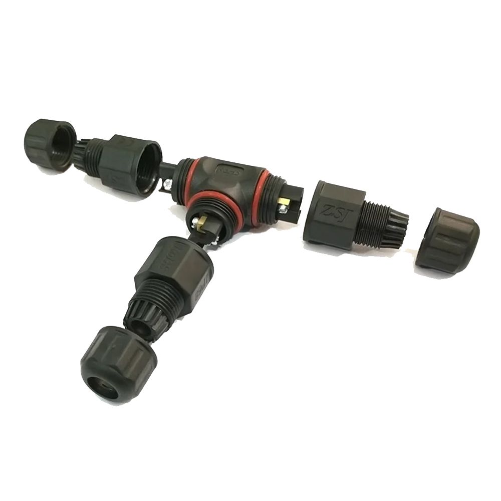 Đầu nối điện chống nước 3 ngả chữ T IP68 chính hãng ZSJ L20-T 2,3,4 pin