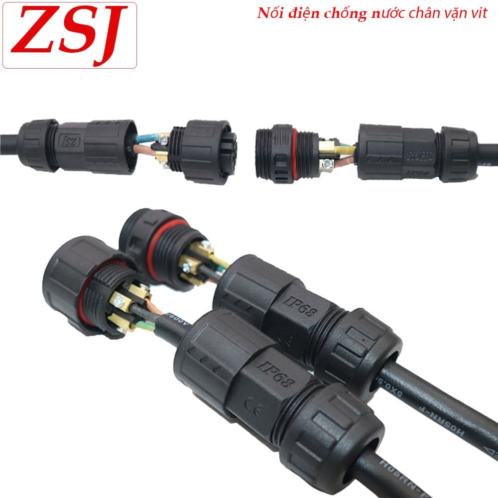 Đầu nối dây điện ngoài trời chống nước M19 2,3,4,5 lõi