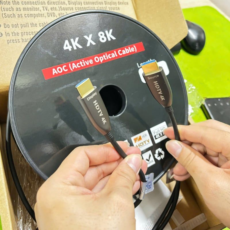 Dây HDMI 2.0 sợi quang chuẩn 4K nhỏ nhẹ dài từ 10 đến 100M