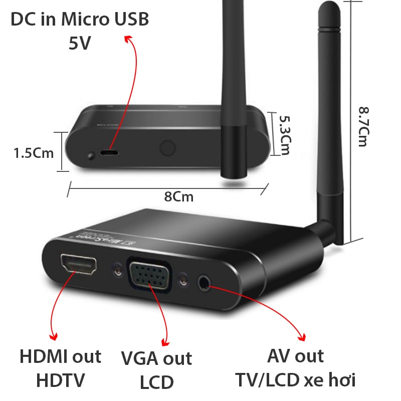 miracast x6w hdmi vga khong day