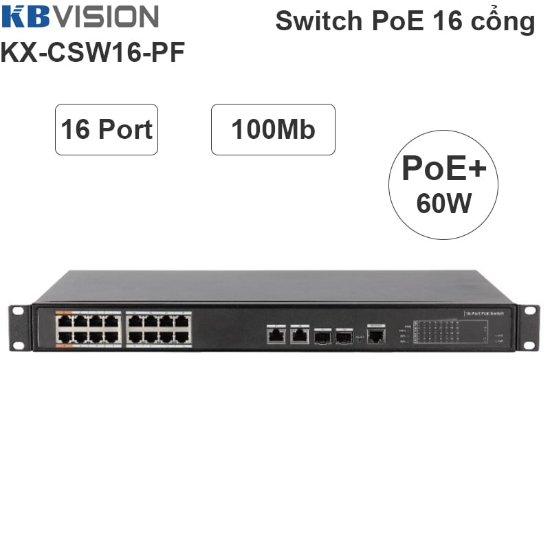 switch poe+ 16 cong kbvision