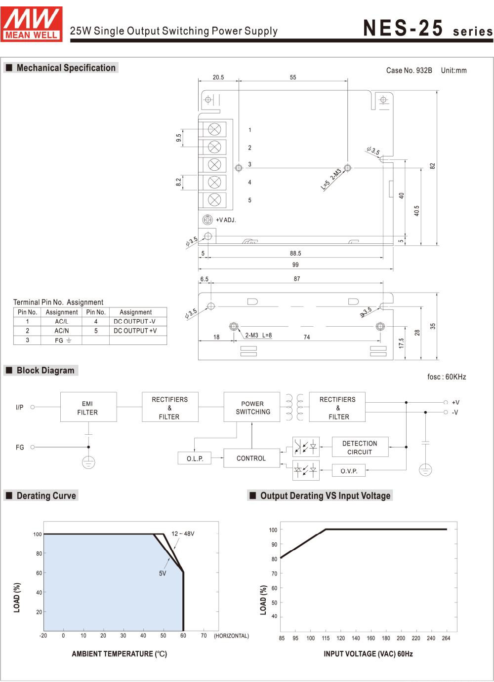 Nguồn DC Meanwell NES-25-24 24V 1.1a 25W