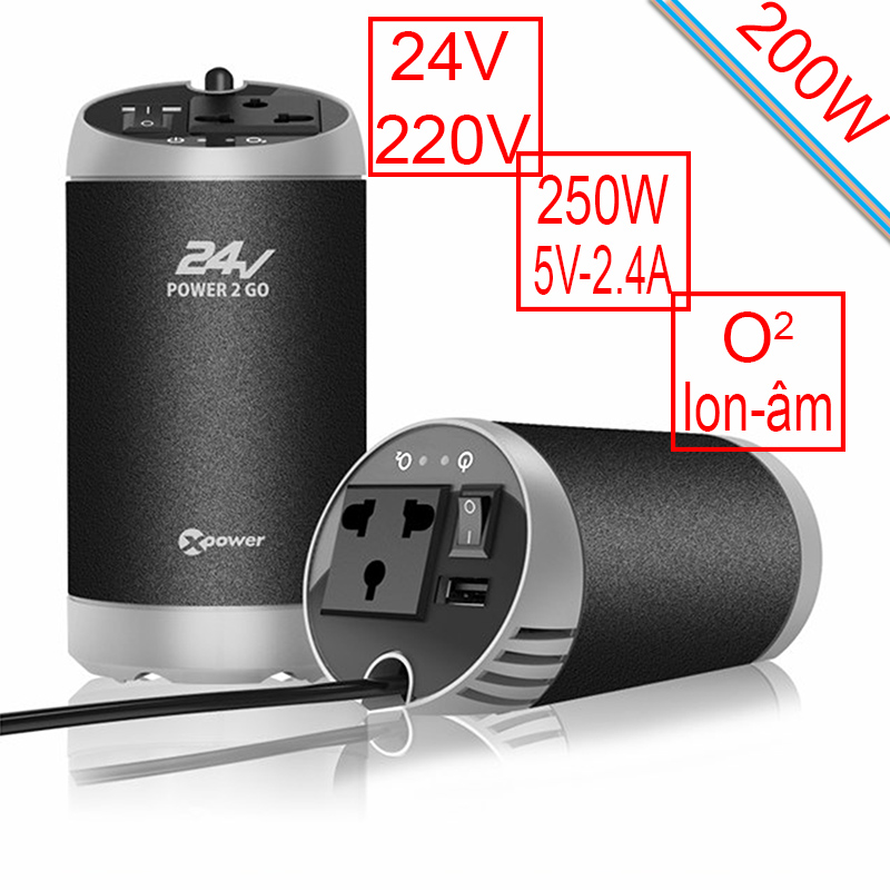 tau do nguon 24vdc sang 220vac và usb 5v2.4a xpower