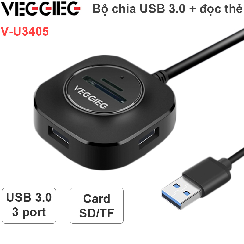 usb hub + dau doc the sd tf veggieg v-u3405