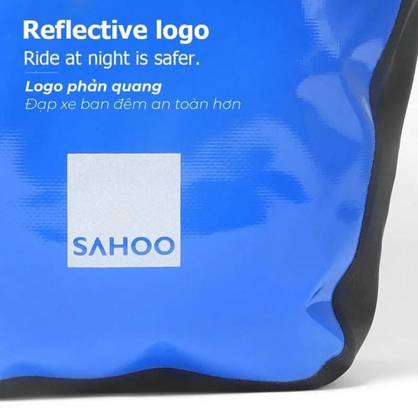 Sahoo với logo phản quang khi đi đêm