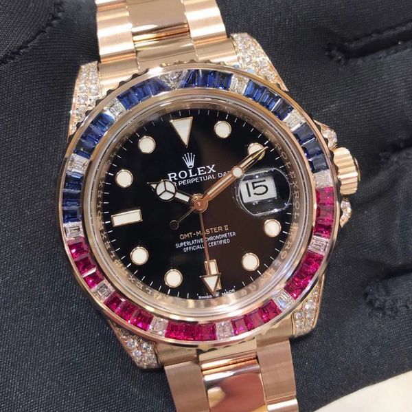 Đồng hồ Rolex Everose GMT-Master II Diamond 126755SARU Oyster