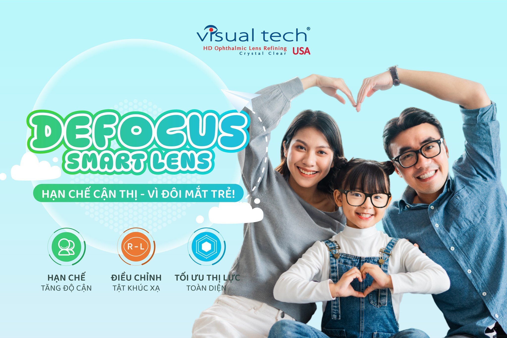 Tròng Kính Kiểm Soát Tiến Triển Cận Thị Trẻ Em Defocus Smart Lens