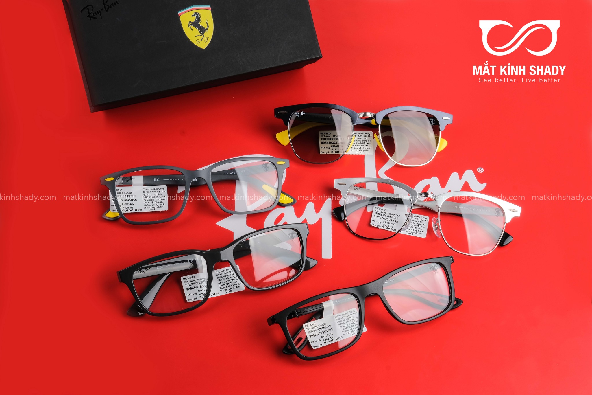 MẮT KÍNH SHADY - CỬA HÀNG ĐẦU TIÊN SỞ HỮU BỘ SƯU TẬP RAYBAN FERRARI 2024 TẠI VIỆT NAM
