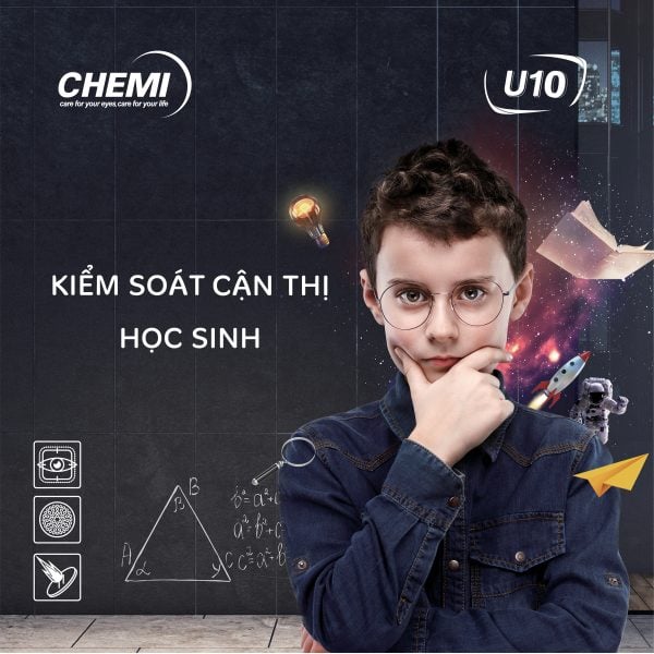 Tròng Kính Kiểm Soát Cận Thị Học Sinh Chemi Myopia Control Lens 1.59 PC U10