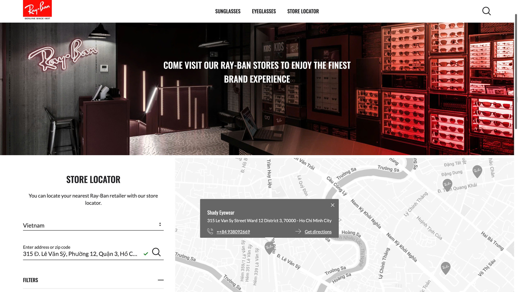 Mắt Kính Shady Chính Thức Có Mặt Trên Store Locator Toàn Cầu Của RayBan