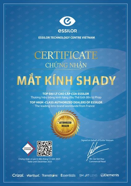 Tròng Kính Siêu Mỏng Chống Ánh Sáng Xanh Crizal Sapphire Hr Blue Uv Essilor 1.67