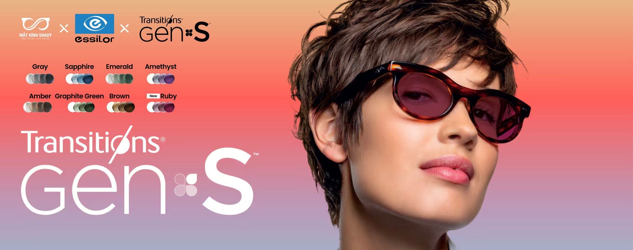 Tròng Kính Đổi Màu Essilor Transitions Gen S