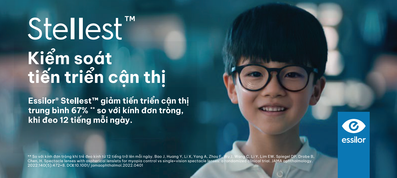 Tròng Kính Kiểm Soát Tiến Triển Cận Thị Stellest Essilor 1.59 Airwear